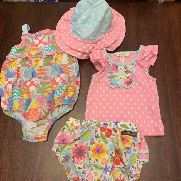 MJ tank top, bloomers, hat, and bubble
